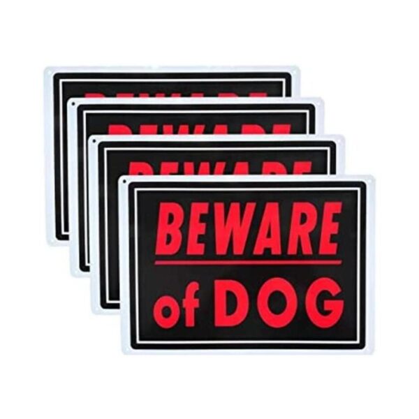 Beware of Dog Sign Meta 14 x 10 pulgadas de aluminio libre_1