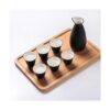 Bgbg Juego de sake de cerámica con bandeja de bambú juego