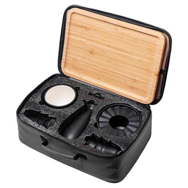Bgbg Juego de sake de cerámica con bandeja de bambú juego