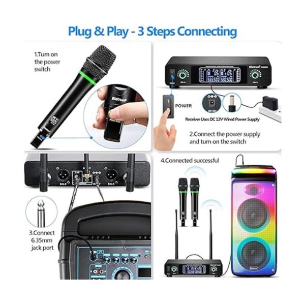 Bietrun Pro Micrófono inalámbrico sistema de micrófono_3