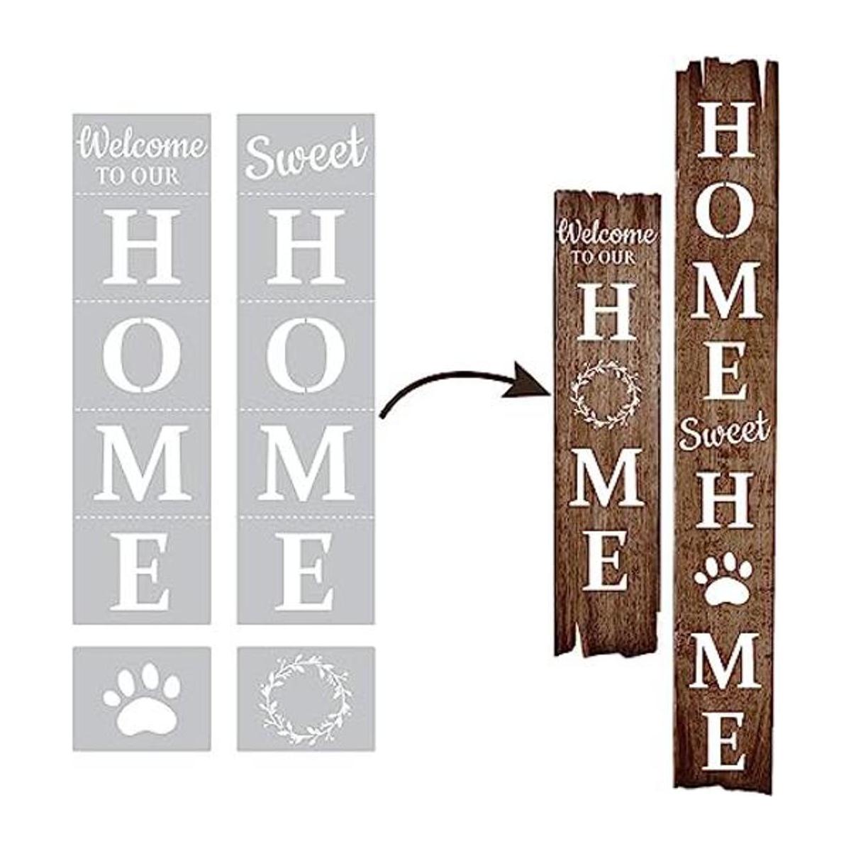 Bienvenido a Our Home Sweet Home Plantilla vertical para