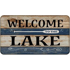 Bienvenido a The Lake Felpudo decorativo para interiores y_1