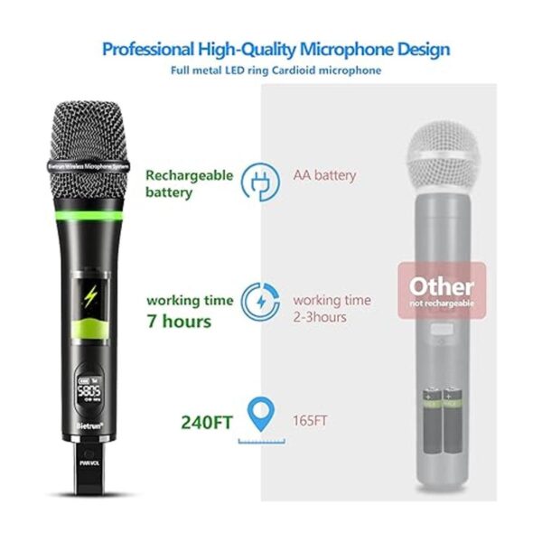 Bietrun Pro Micrófono inalámbrico sistema de micrófono_2