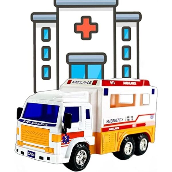 BigDaddy Meduim Duty Friction Powered 911 Ambulancia_1