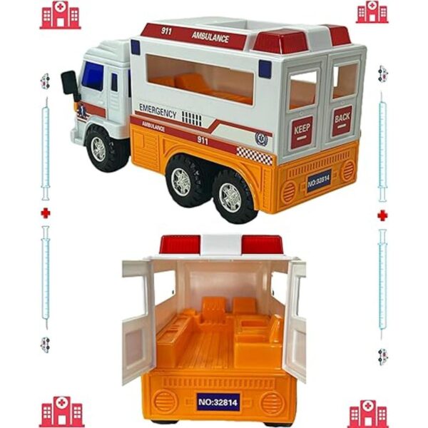 BigDaddy Meduim Duty Friction Powered 911 Ambulancia_4