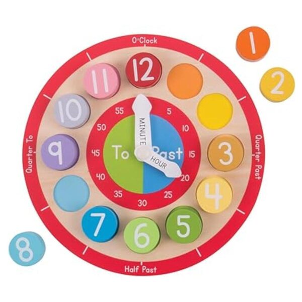 Bigjigs Toys de madera enseñanza clocktell el tiempo_2