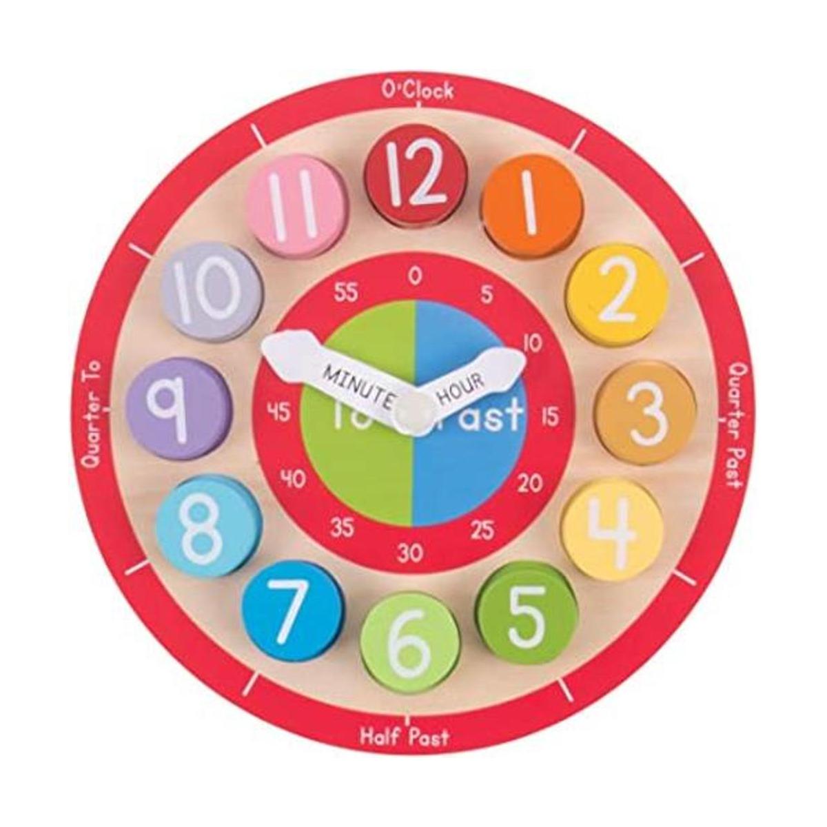 Bigjigs Toys de madera enseñanza clocktell el tiempo