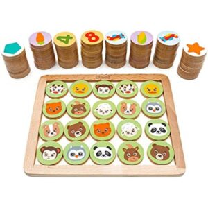 Bimi Boo Juegos de memoria de madera para niños de 3 años_1