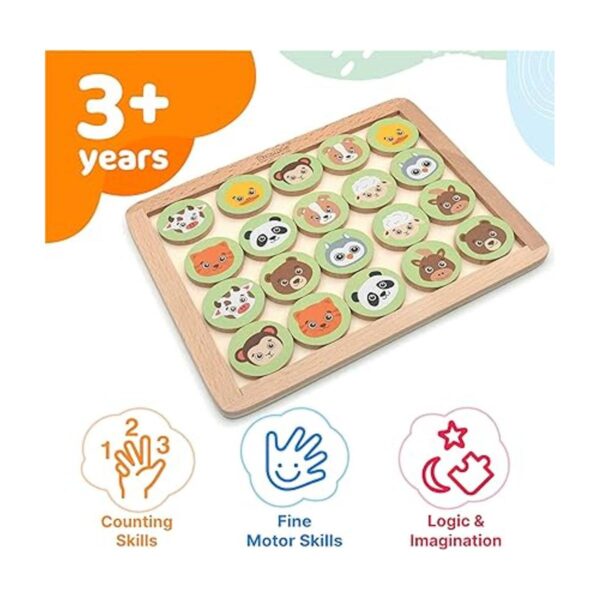 Bimi Boo Juegos de memoria de madera para niños de 3 años_3