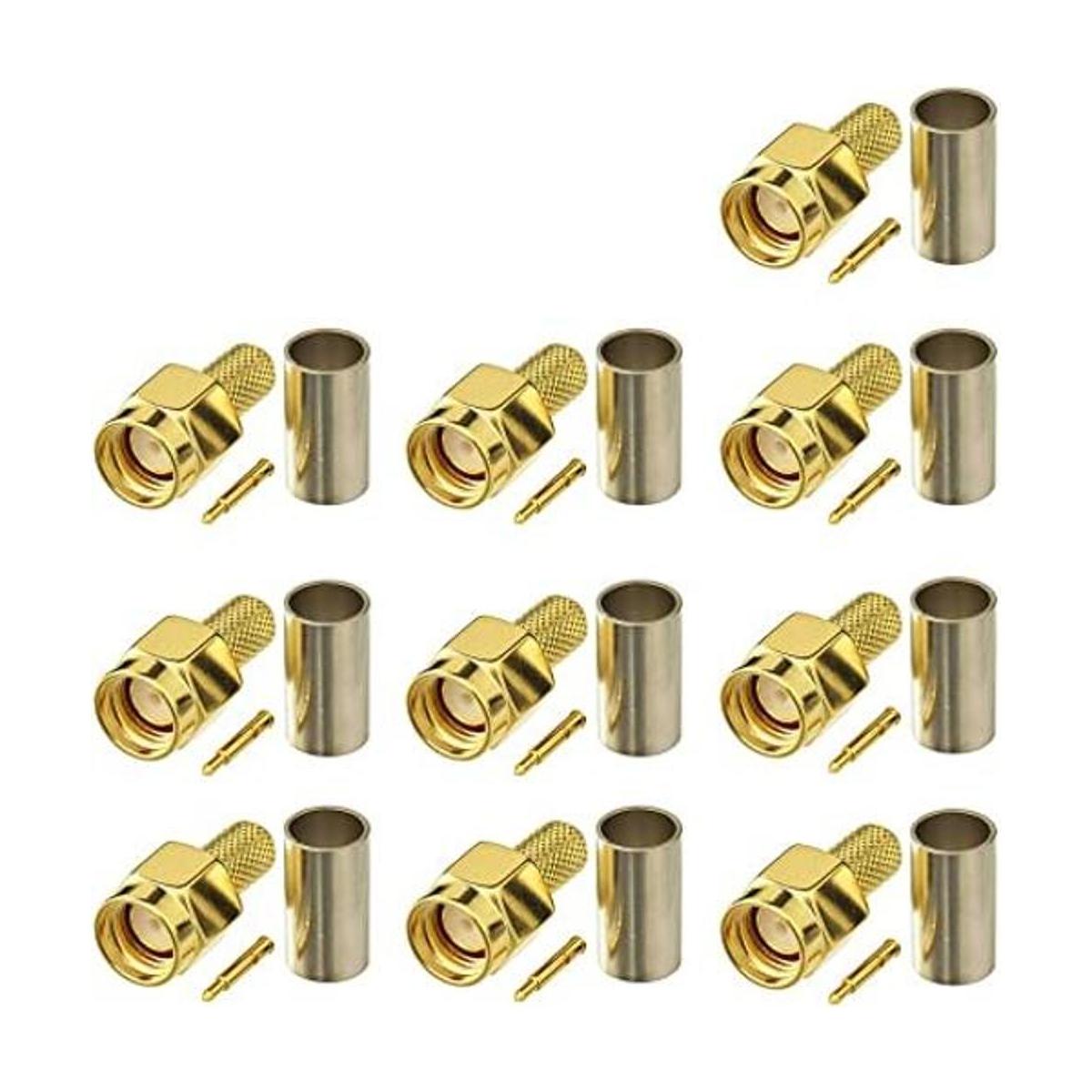Bingfu SMA macho engarzado de soldadura de 50 ohmios