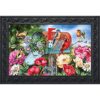 Birds and Mailbox Felpudo floral para interiores y_1
