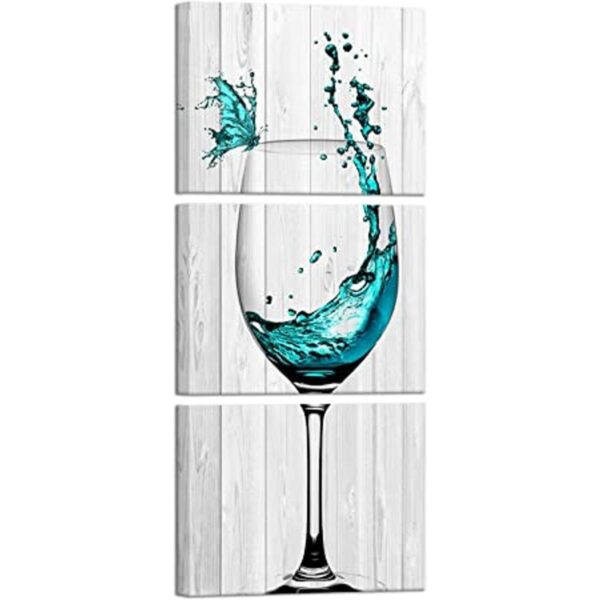Biuteawal 3 piezas de arte de pared de cocina vino_1