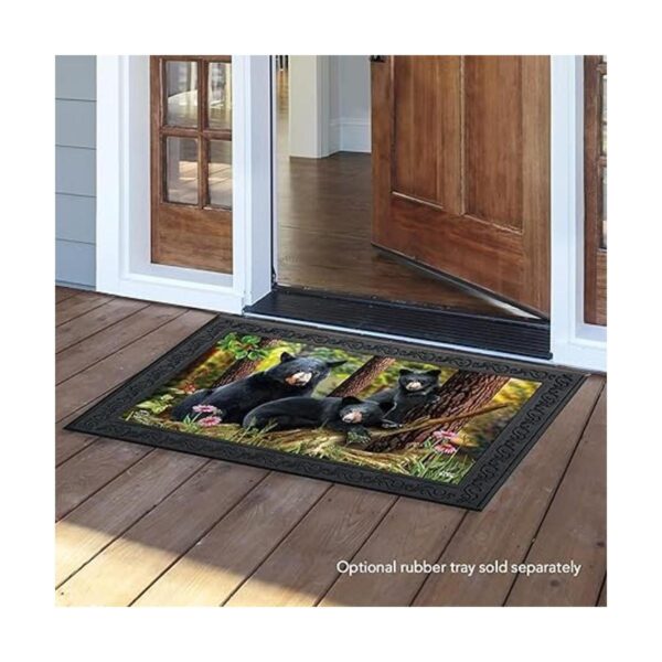 Black Bear Family Nature Felpudo para interiores y_2