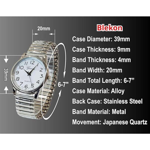 Blekon Collections Reloj unisex de gran cara fácil de