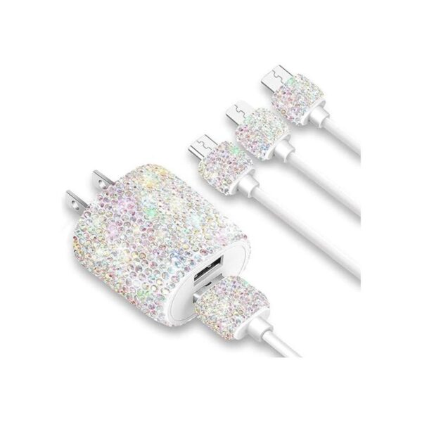 Bling Cargador de pared USB con cable de carga bloqueo_1