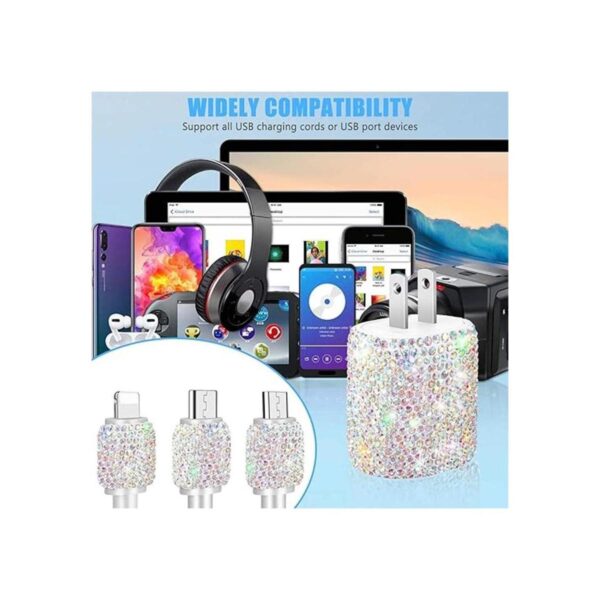 Bling Cargador de pared USB con cable de carga bloqueo_4