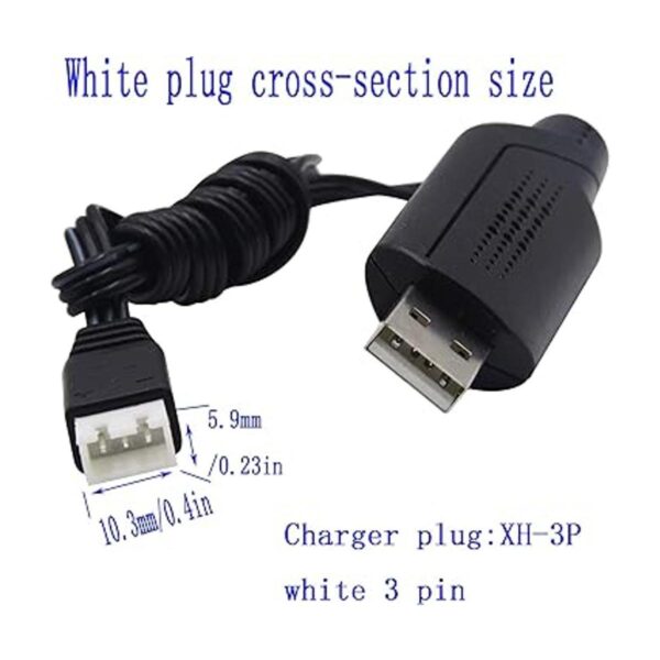 Blomiky Paquete de 2 cables de carga USB 9125 7.4 V 1.3 A_2