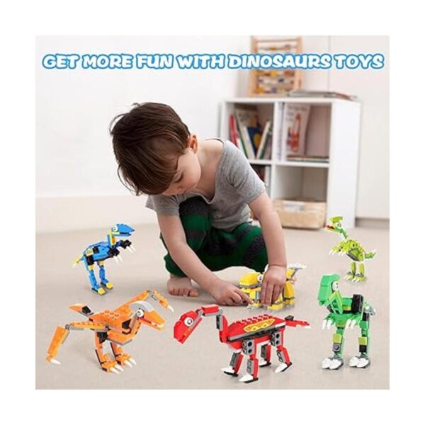Bloques de construcción de dinosaurios juguete creativo_2