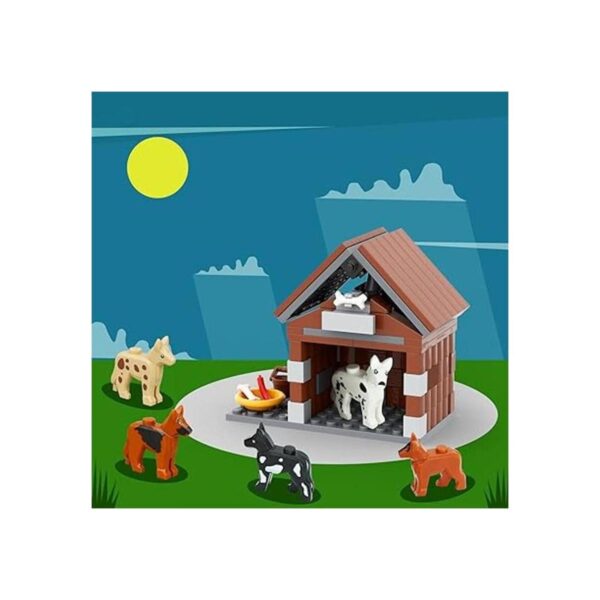 Bloques de construcción de casa de perro de animales de