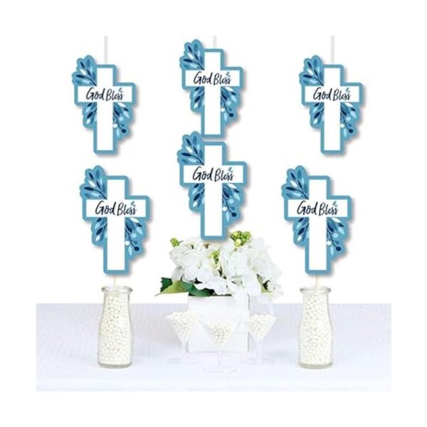 Blue Elegant Cross Juego de 20 piezas de decoración para_2