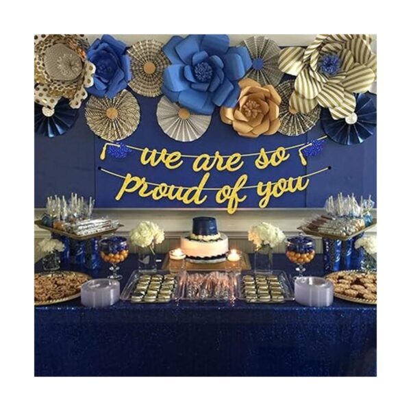 Blue We are So Proud of You Banner Felicitaciones Grad Cap_3