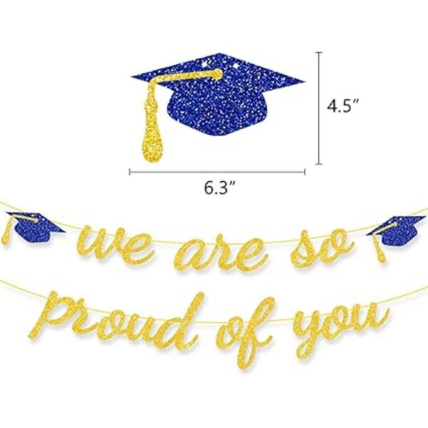 Blue We are So Proud of You Banner Felicitaciones Grad Cap_2