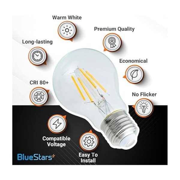 BlueStars Bombilla LED vintage A19 E26 120 V 5 W_2