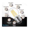 BlueStars Bombilla LED estilo Edison G45 E26 120 V 5 W_2