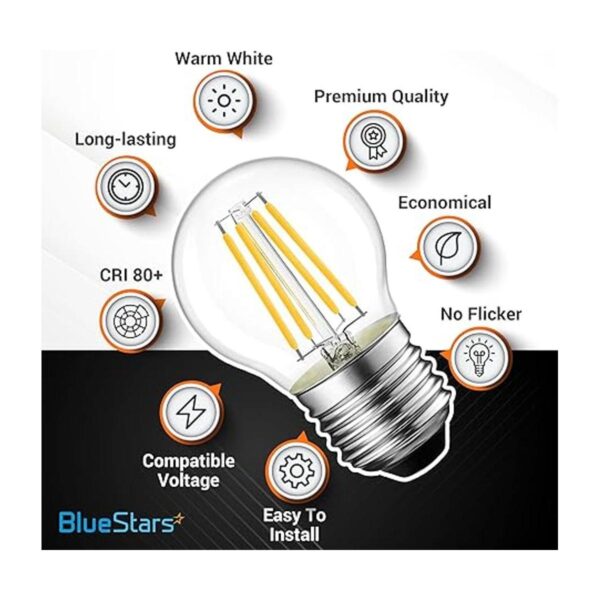 BlueStars Bombilla LED estilo Edison G45 E26 120 V 5 W_2