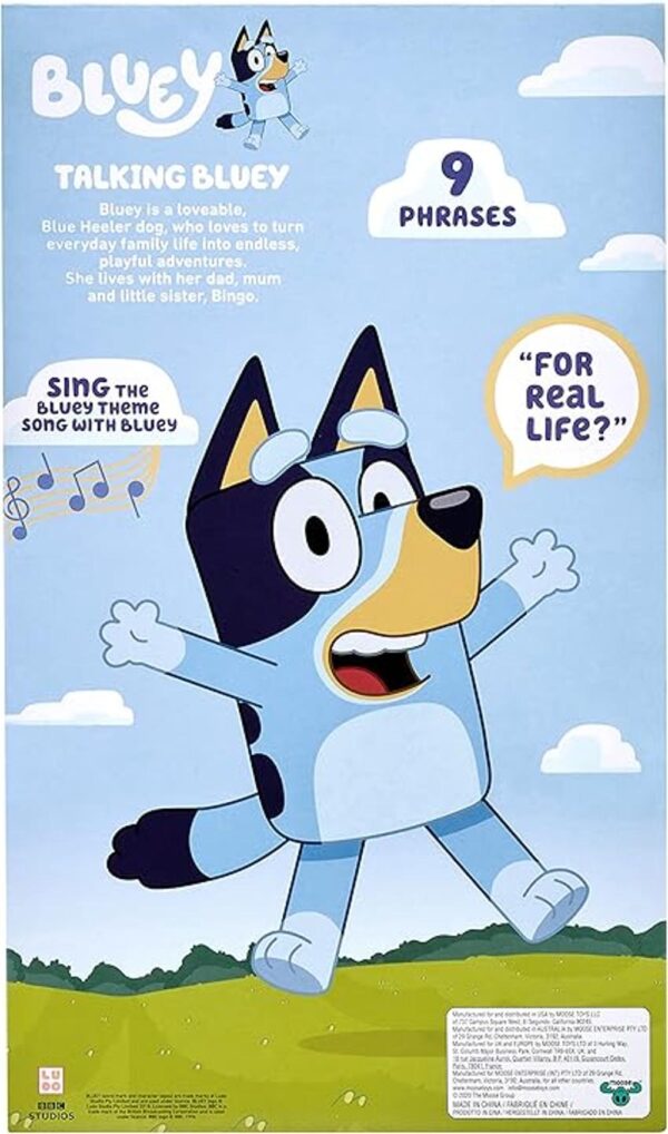 Bluey Peluche Talking Bluey de 13 pulgadas interactivo_2