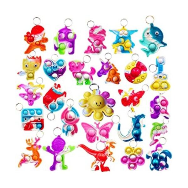 Bluk Llavero sensorial pequeño con diseño de arco iris_1