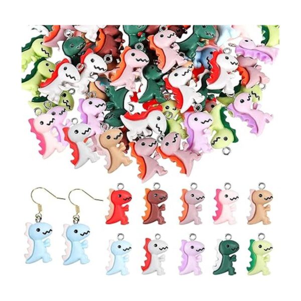 Blulu 100 dijes de dinosaurio para hacer joyas bonitos