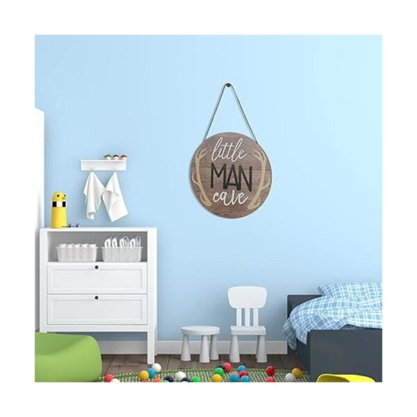 Blulu Letrero de cueva de Little Man de 12 x 12 pulgadas