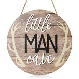 Blulu Letrero de cueva de Little Man de 12 x 12 pulgadas