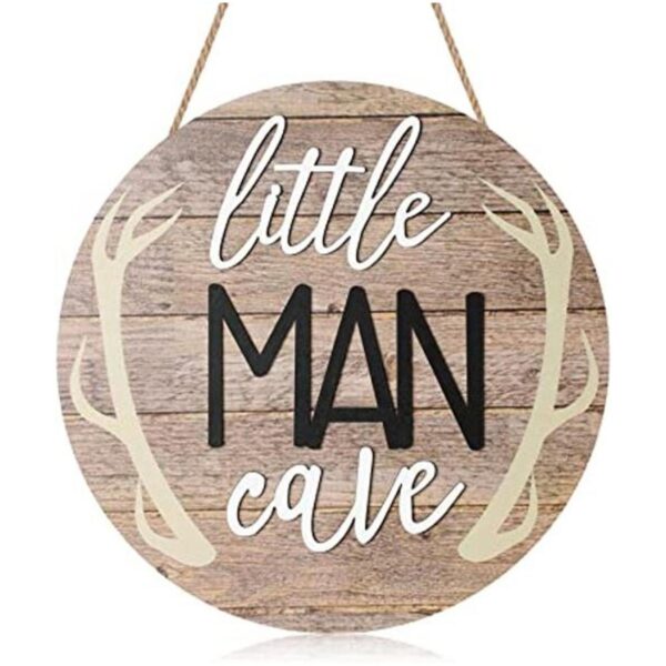 Blulu Letrero de cueva de Little Man de 12 x 12 pulgadas