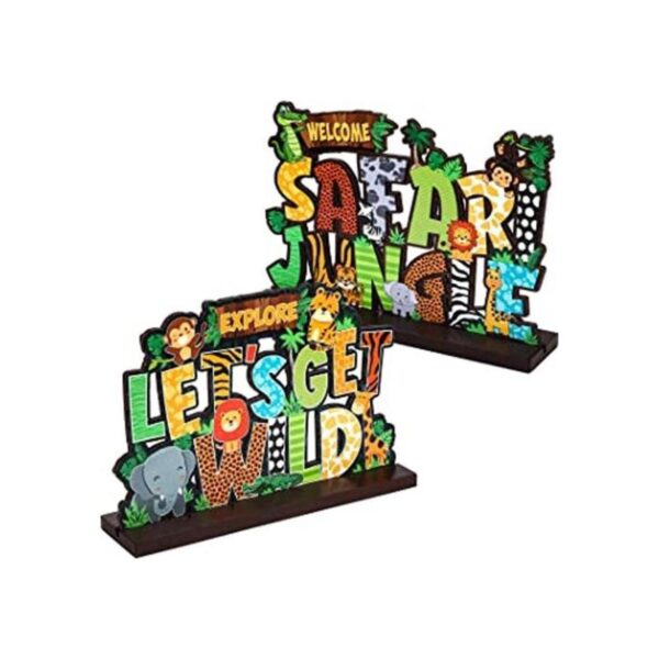 Blulu Safari Jungle Animales Party Signs Jungle Theme