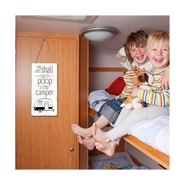 Blulu Thou Shall Not Poop in the Camper Sign no Pooping