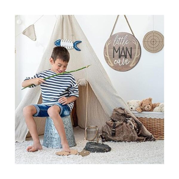 Blulu Letrero de cueva de Little Man de 12 x 12 pulgadas
