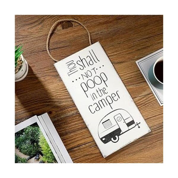 Blulu Thou Shall Not Poop in the Camper Sign no Pooping