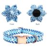 Bobo Rainbow Collar para perro con flor azul ajustable