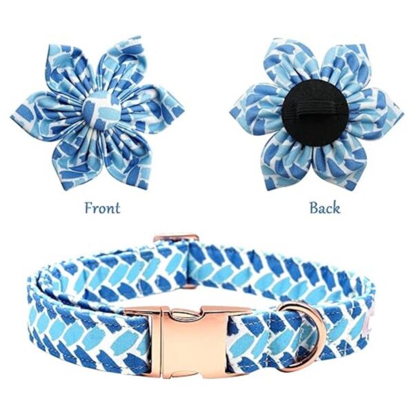 Bobo Rainbow Collar para perro con flor azul ajustable