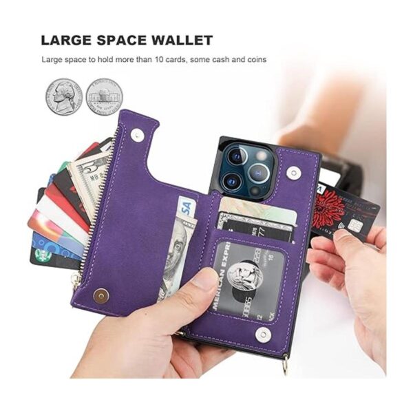 Bocasal Funda tipo cartera cruzada para iPhone 13 Pro con_5
