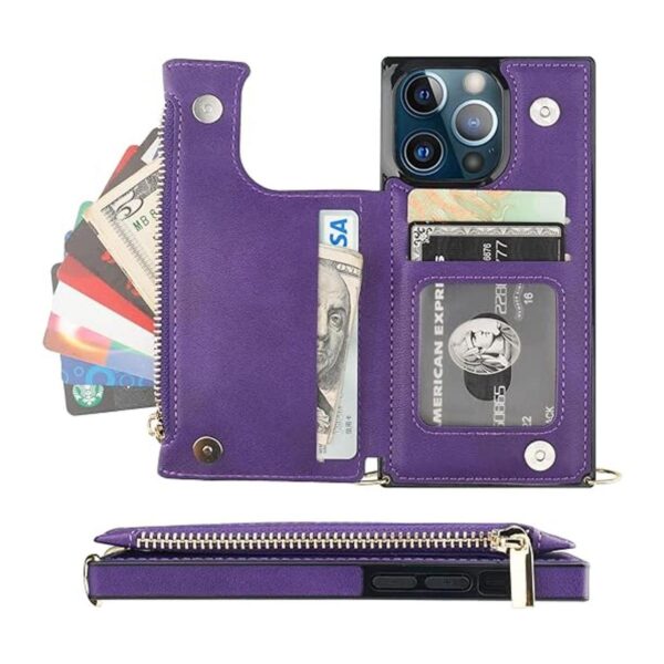 Bocasal Funda tipo cartera cruzada para iPhone 13 Pro con_3