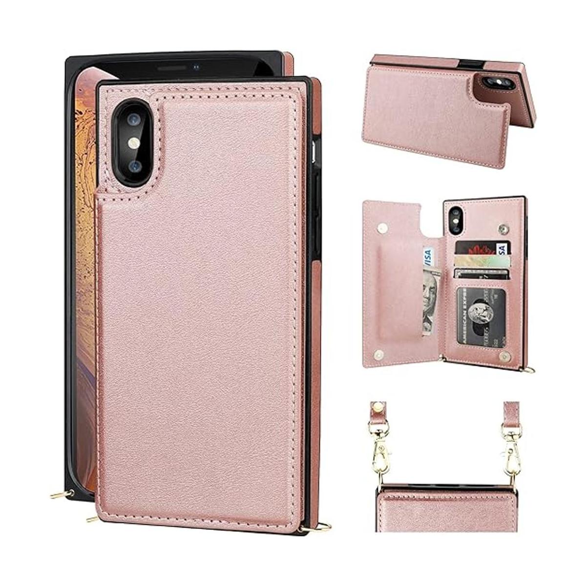 Bocasal Funda cruzada tipo cartera para iPhone Xs Max