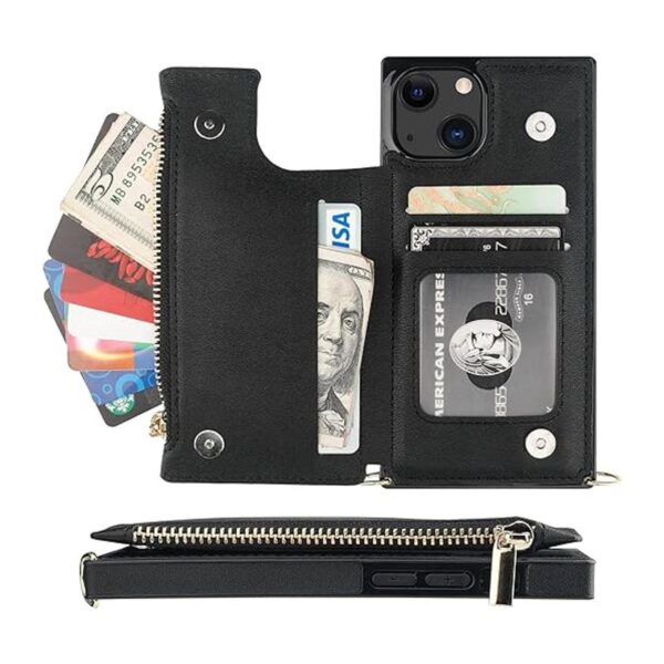 Bocasal Funda tipo cartera cruzada para iPhone 13 con_3
