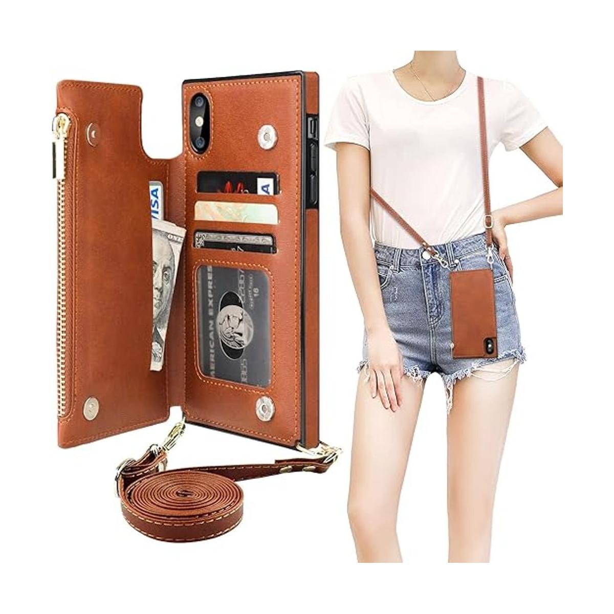 Bocasal Funda tipo cartera cruzada para iPhone Xs Max con