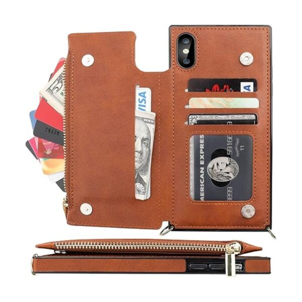 Bocasal Funda tipo cartera cruzada para iPhone Xs Max con_3