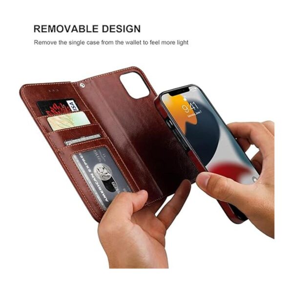 Bocasal Funda tipo cartera desmontable para iPhone 13 Pro_4