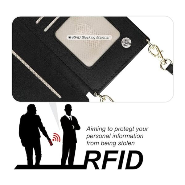 Bocasal Funda tipo cartera cruzada para iPhone 13 con_4