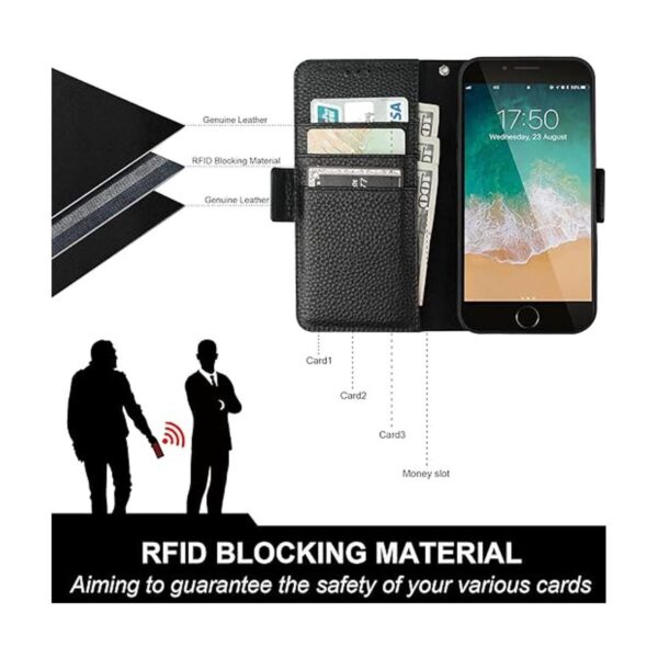 Bocasal Funda tipo cartera para iPhone SE 2022SE_3